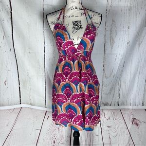 T bags Los Angeles halter mini dress P petite XS multicolor